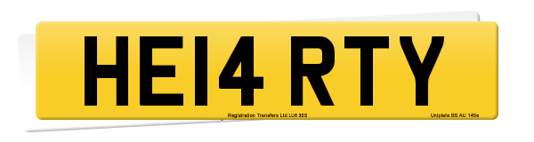 Registration number HE14 RTY